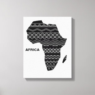 Afrika Karta Black Canvastryck