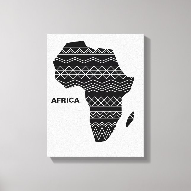 Afrika Karta Black Canvastryck (Framsida)