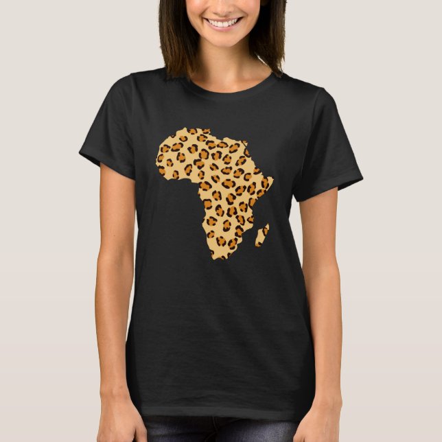 Afrika Karta Cheetah Safari African T Shirt (Framsida)