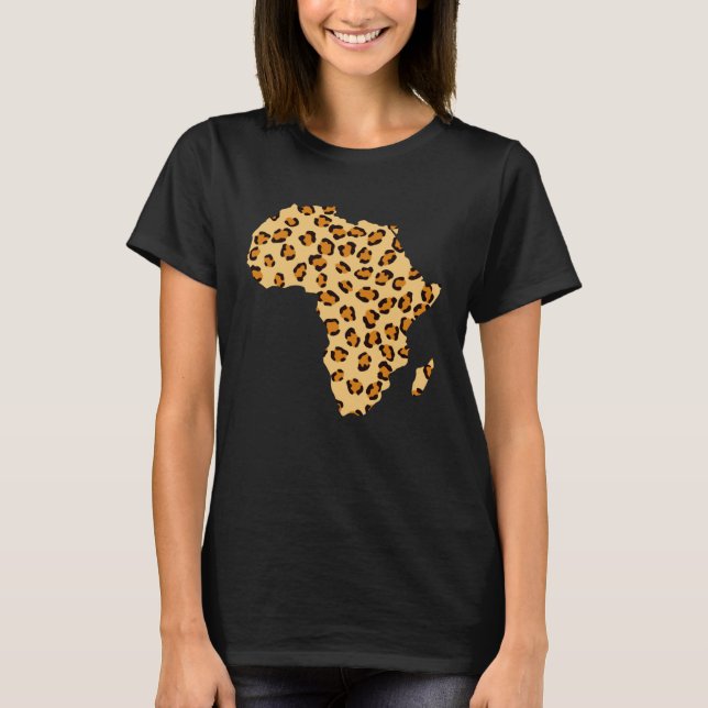 Afrika Karta Cheetah Safari African T Shirt (Framsida)