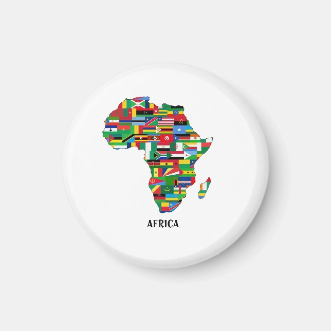 Afrika Karta Continent Magnet (Framsidan)