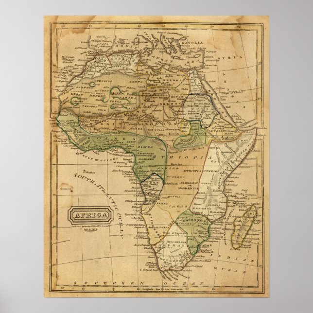 Afrika Karta efter Worcester Poster (Framsidan)