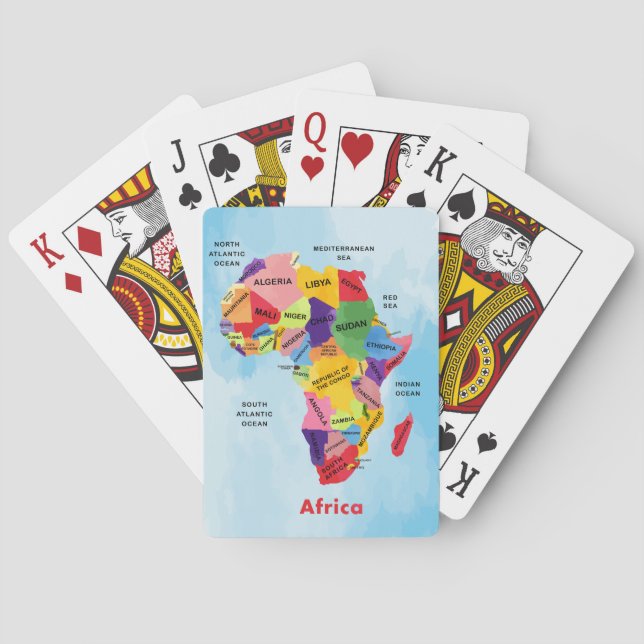 Afrika Karta, färg Casinokort (Baksidan)