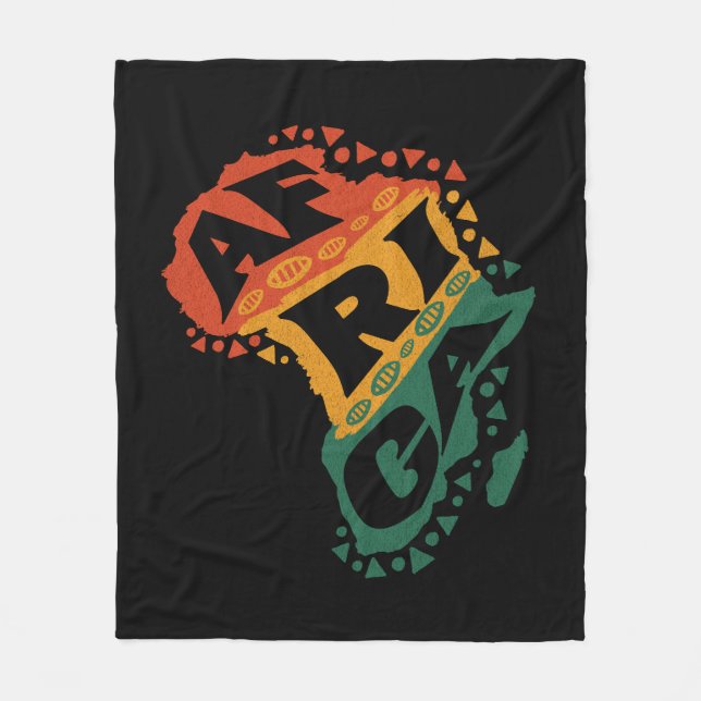 Afrika karta fleecefilt (Framsidan)