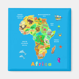 Afrika Karta för barn Magnet