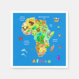 Afrika Karta för barn Pappersservett