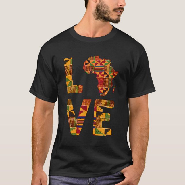 Afrika Karta för traditionell Afrika Kente T Shirt (Framsida)