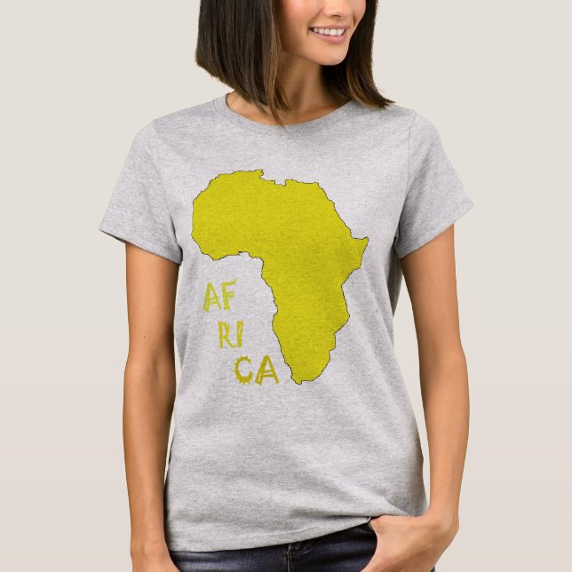 Afrika Karta Funky T Shirt (Framsida)