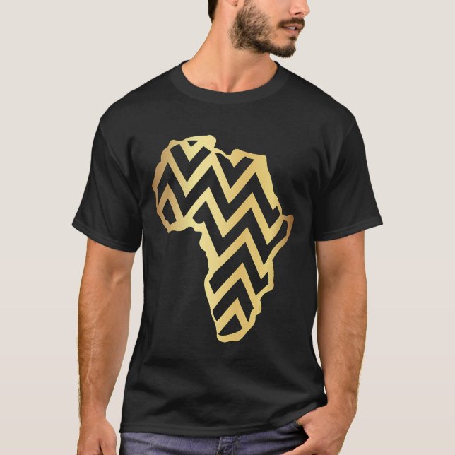 Afrika Karta Golden 2 T Shirt (Framsida)