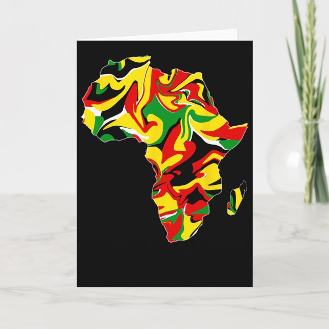 Afrika Karta Grön Gul Röd Stolt Afrikansk Stolthet Kort (Framsida)