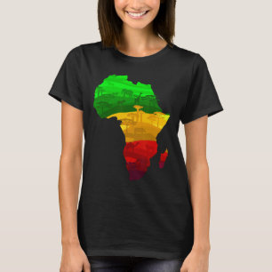 Afrika Karta Grönt Gult Red Proud African Pride Ju T Shirt