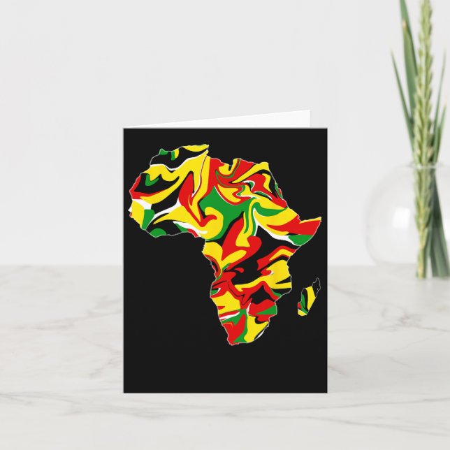 Afrika Karta Grönt Gult Red Proud African Pride Ke Kort (Framsida)