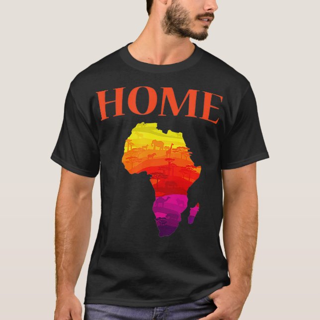 Afrika Karta Home Black History Month African Amer T Shirt (Framsida)