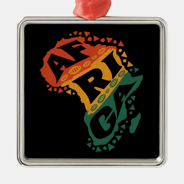 Afrika karta julgransprydnad metall (Framsidan)