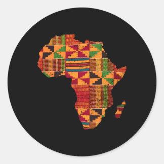 Afrika Karta Kente för Afrika Runt Klistermärke