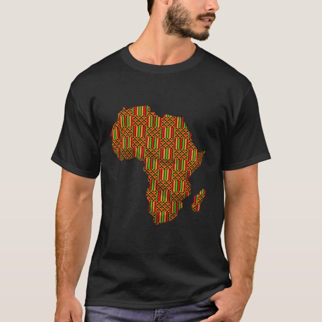 Afrika Karta Kente för Afrika T Shirt (Framsida)