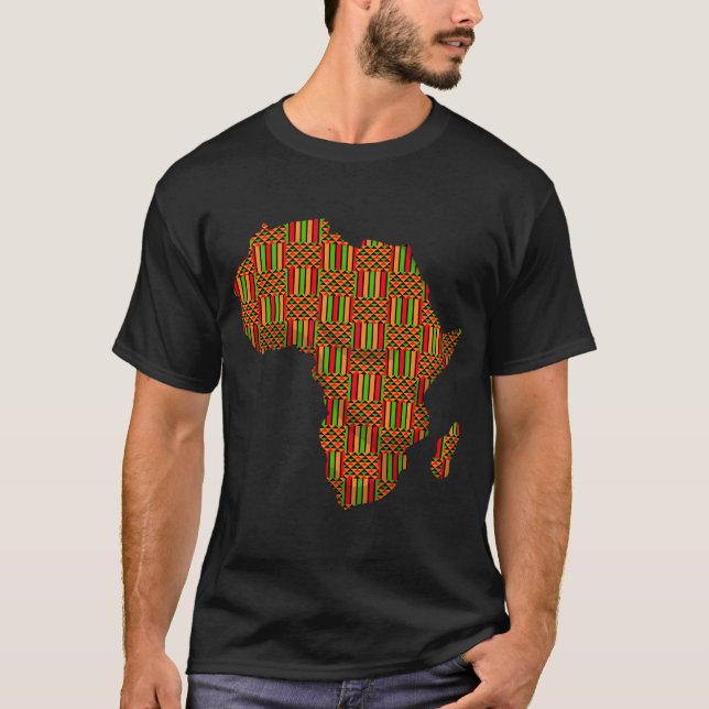 Afrika Karta Kente för Afrika T Shirt (Framsida)