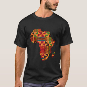 Afrika Karta Kente för Afrika T Shirt