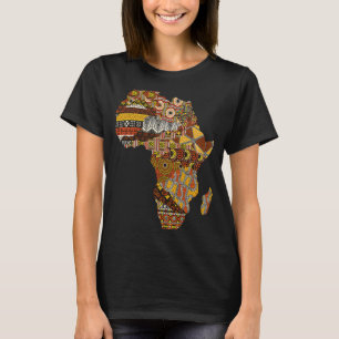 Afrika Karta Kente Trasa Black History Month Afro  T Shirt