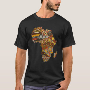 Afrika Karta Kente Trasa Black History Month Afro T Shirt