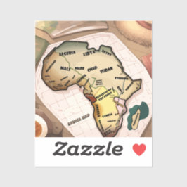 Afrika Karta Klistermärken