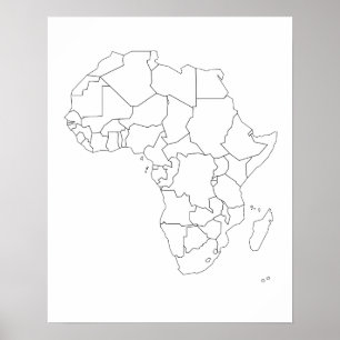 Afrika Karta kontur Poster