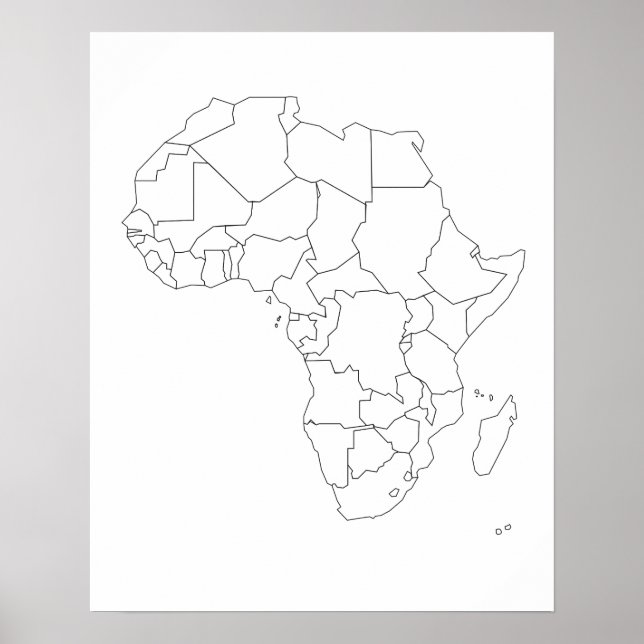 Afrika Karta-kontur Poster (Framsidan)