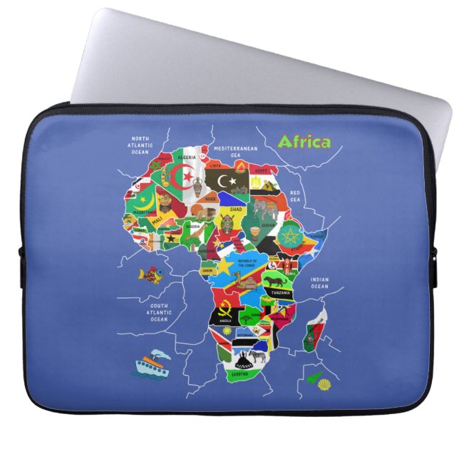 Afrika Karta Laptop Fodral (Framsidan)