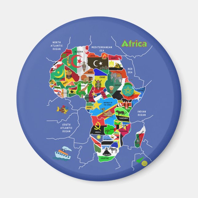 Afrika Karta Magnet (Framsidan)
