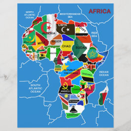 Afrika Karta med flaggor