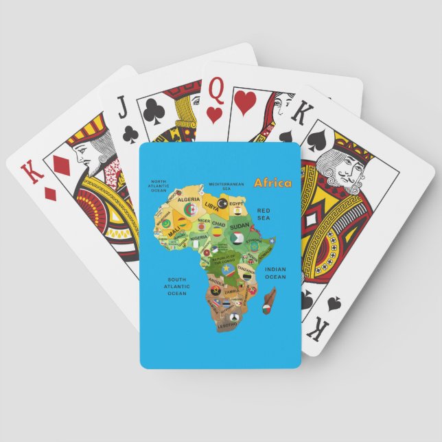Afrika karta med flaggor casinokort (Baksidan)