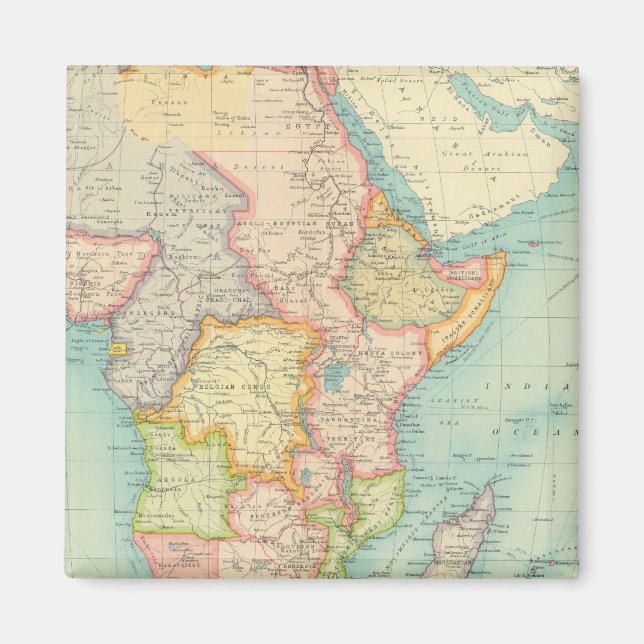 Afrika Karta med sjöfartsrutter Magnet (Framsidan)