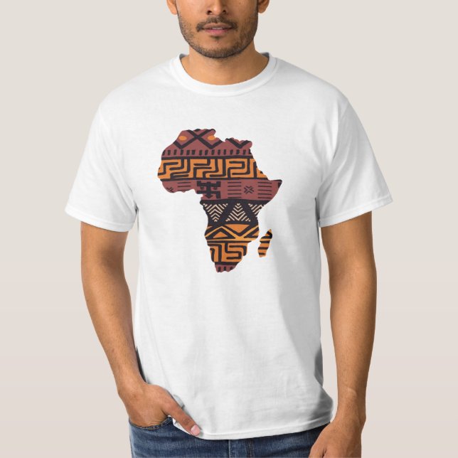 Afrika Karta Mönster - Afrika kontinent T Shirt (Framsida)