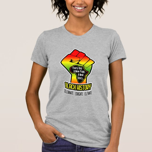Afrika Karta och fist | Namn på baksidan | Svart h T Shirt (Framsida)