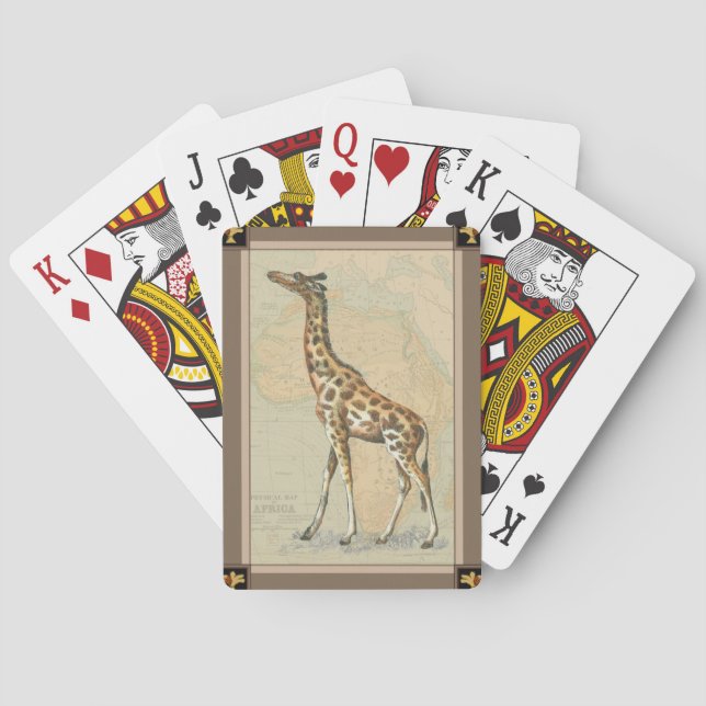 Afrika Karta och Giraffe Kortlek (Baksidan)