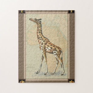 Afrika Karta och Giraffe Pussel