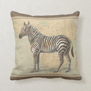 Afrika Karta och Zebra Kudde