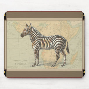 Afrika Karta och Zebra Musmatta