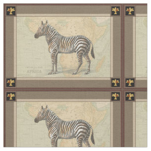 Afrika Karta och Zebra Tyg