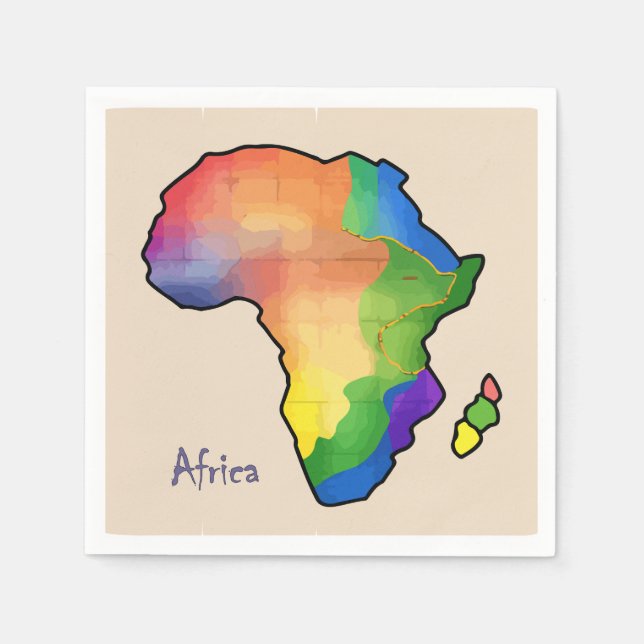 Afrika Karta Pappersservett (Framsidan)
