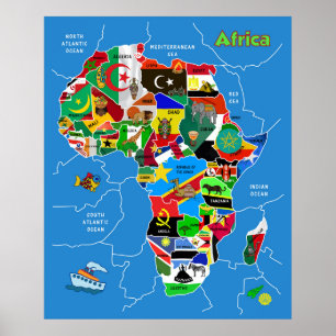 Afrika Karta Poster