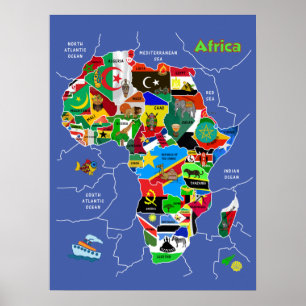 Afrika Karta Poster