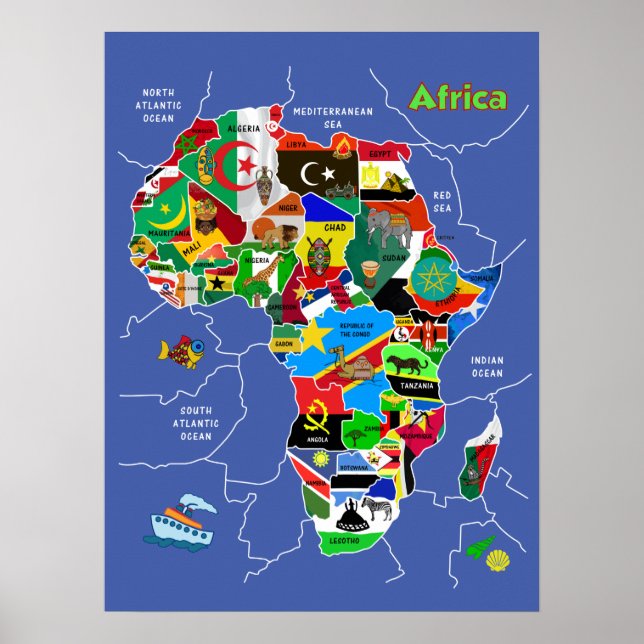 Afrika Karta Poster (Framsidan)