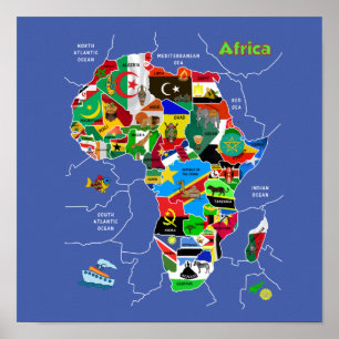 Afrika Karta Poster
