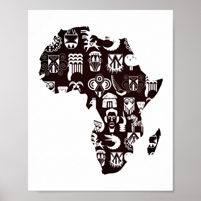 Afrika Karta Poster (Framsidan)
