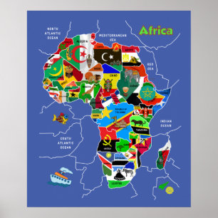 Afrika Karta Poster