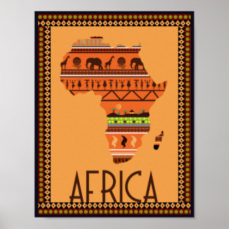 AFRIKA - KARTA POSTER