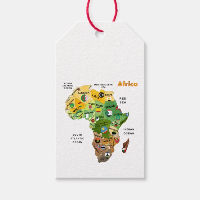 Afrika Karta Presentetikett (Framsidan)