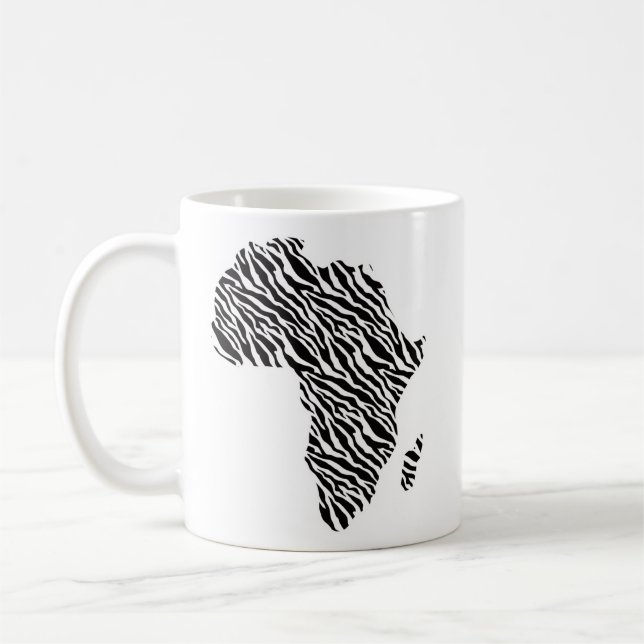 Afrika Karta Pride Zebra mönstrad Kaffemugg (Vänster)