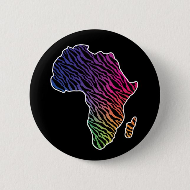 Afrika Karta Pride Zebra mönstrad Knapp (Framsida)